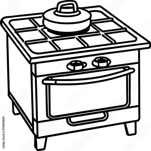 oven stove vector illustration