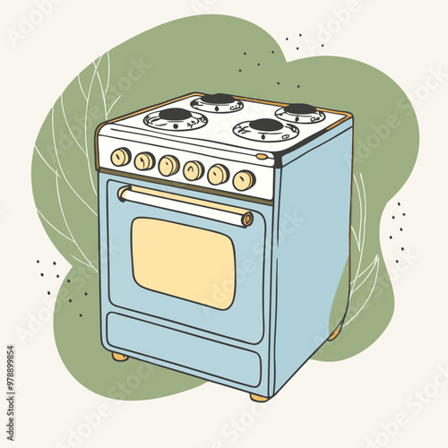 oven stove vector illustration