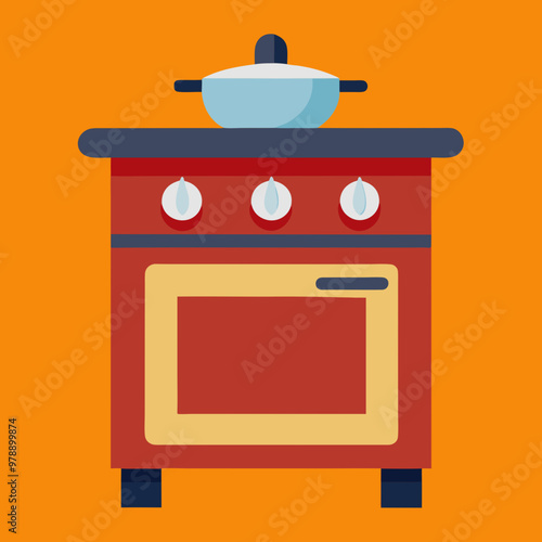 oven stove vector illustration