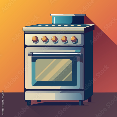 oven stove vector illustration