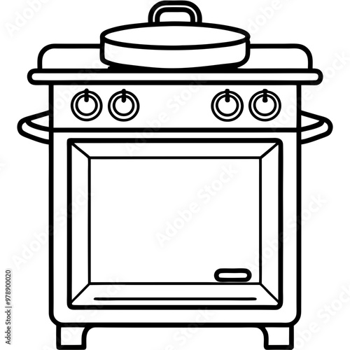 oven stove vector illustration