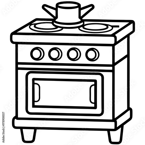oven stove vector illustration