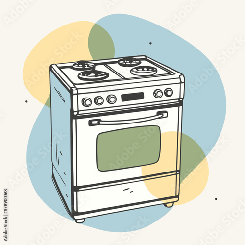 oven stove vector illustration