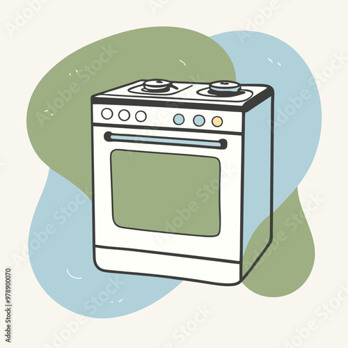 oven stove vector illustration