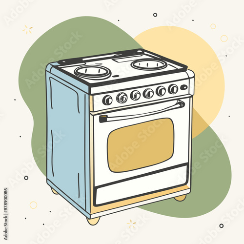 oven stove vector illustration