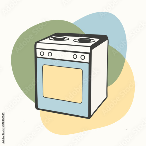 oven stove vector illustration