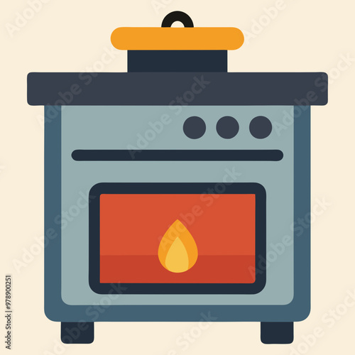 oven stove vector illustration