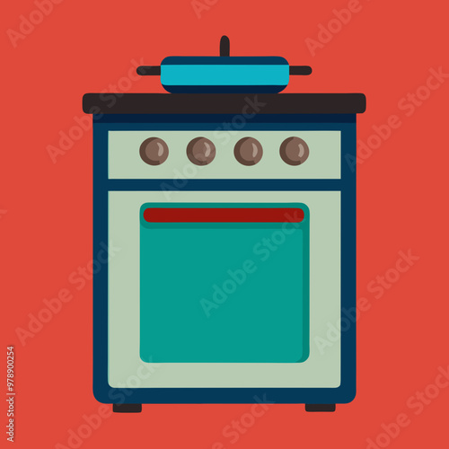 oven stove vector illustration