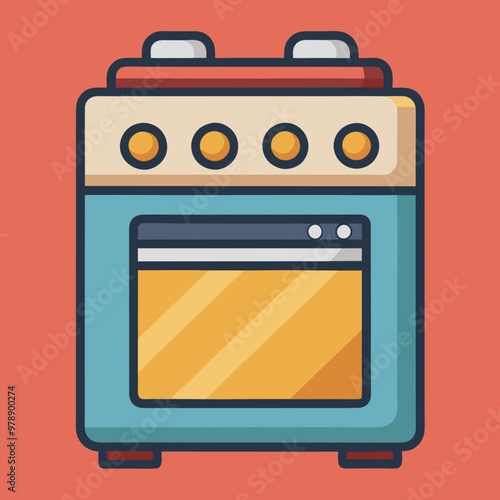 oven stove vector illustration