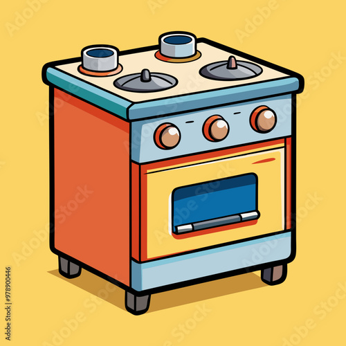 oven stove vector illustration