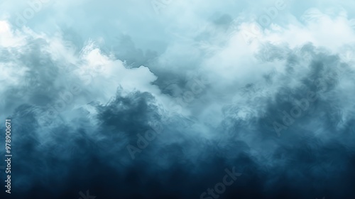 Abstract blue clouds dramatic ethereal atmosphere