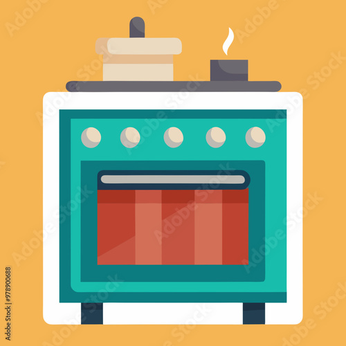 oven stove vector illustration