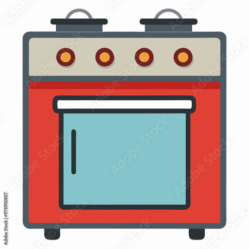 oven stove vector illustration