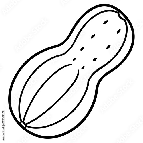 peanut outline coloring book page line art drawing