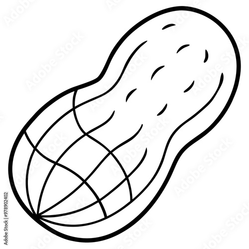 peanut outline coloring book page line art drawing
