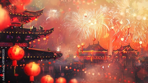 Chinese new year fireworks