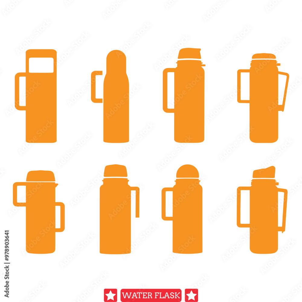 Thirst Quenching Creations Dive into Our Water Flask Vector Set Thirst Quenching Creations Dive into Our Water Flask Vector Set