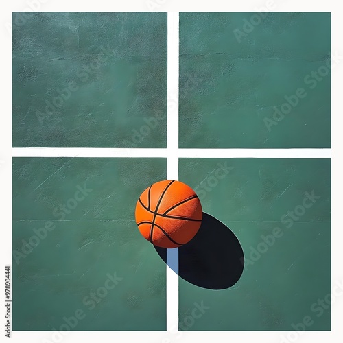 basketball ball on a green background