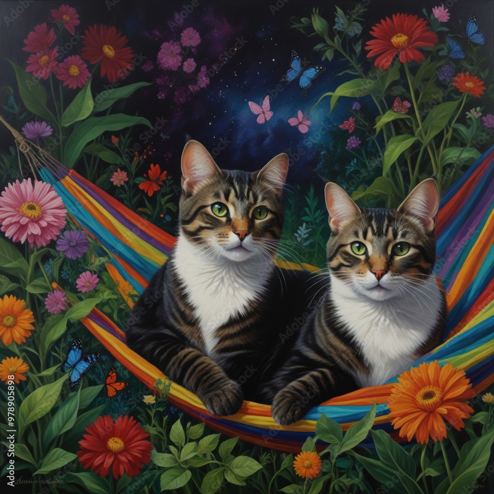 The cat’s sultry eyes infuse the familiar with a surreal and captivating mischief The cat’s sultry eyes infuse the familiar with a surreal and captivating mischief