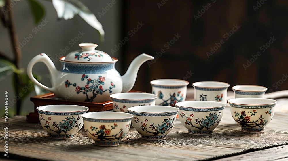 Chinese tea set wallpaper Chinese tea set wallpaper