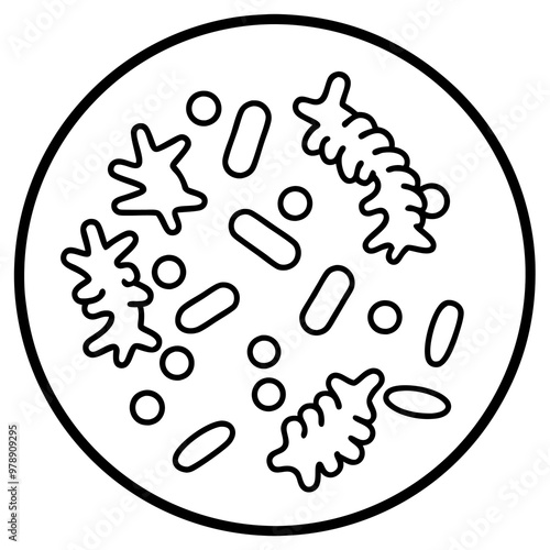 probiotics bacteria outline coloring book page line art drawing