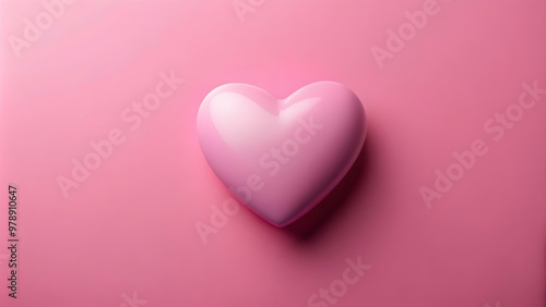 Minimalistic pink heart on pink background, love, romantic, valentine's day, minimalism, simple, elegance, pastel