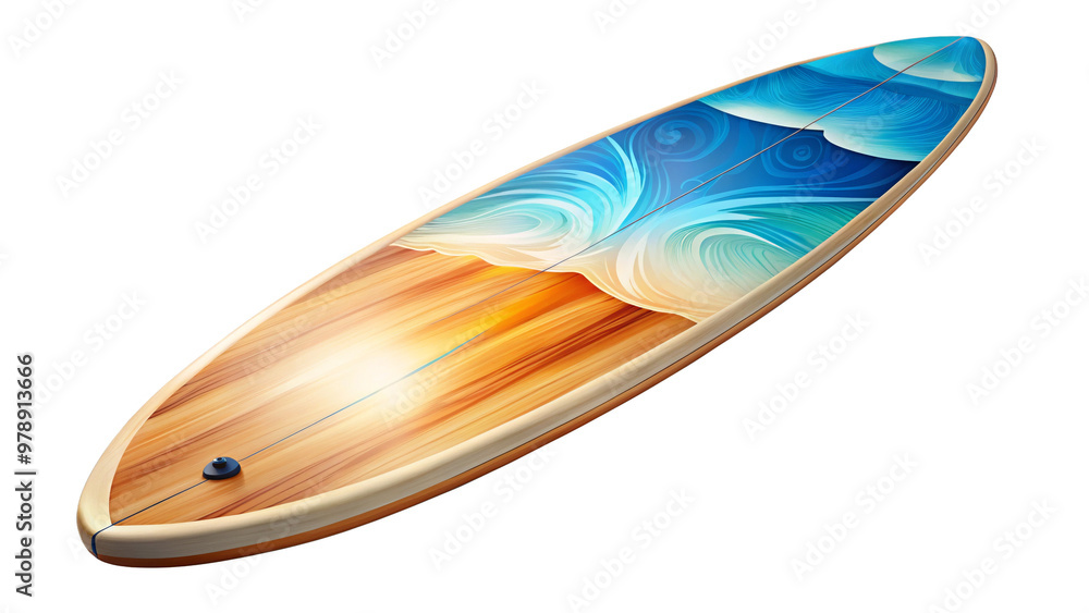 Illustration of Ocean Wave Surfboard on a Transparent Background Illustration of Ocean Wave Surfboard on a Transparent Background