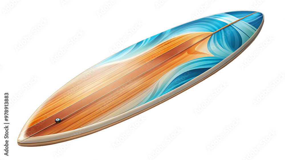 Illustration of Ocean Wave Surfboard on a Transparent Background Illustration of Ocean Wave Surfboard on a Transparent Background
