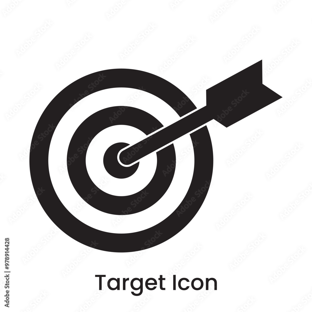 Target icon with arrow. Target icon vector illustration. Set of Aim, Goal icon vector, silhouette. Target icon with arrow. Target icon vector illustration. Set of Aim, Goal icon vector, silhouette.