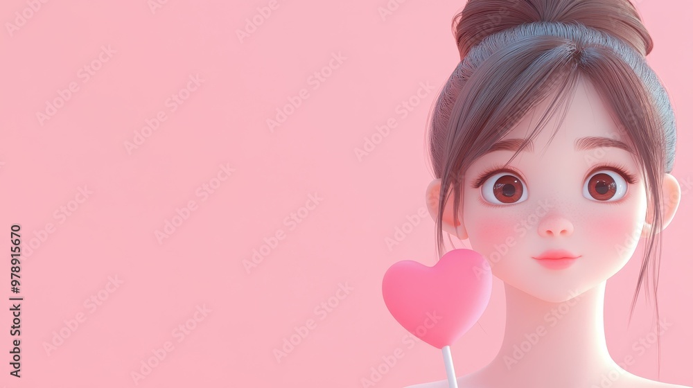 Delightful 3D illustration of cute anime girls enjoying lollipops with a vibrant, clean backdrop. Perfect for fans of sweet art Delightful 3D illustration of cute anime girls enjoying lollipops with a vibrant, clean backdrop. Perfect for fans of sweet art