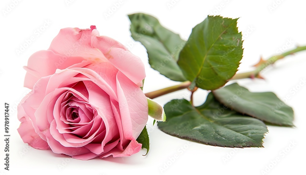 Fototapeta premium Pink and white rose flower bouquet isolated on white background