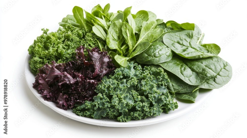 fresh greens mix veggie on white background fresh greens mix veggie on white background