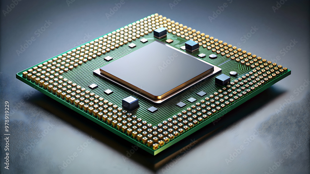 Advanced computing device powered by chiplets, showcasing compact efficiency and power, chiplets, technology, computing Advanced computing device powered by chiplets, showcasing compact efficiency and power, chiplets, technology, computing