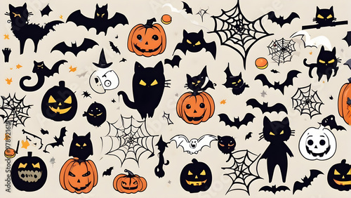 Cute Halloween background, Unique Halloween wallpaper, Halloween day concept background, ai generated