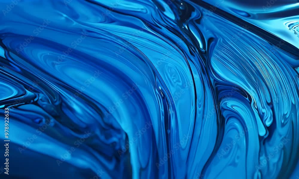 viscous blue liquid moving as if influenced by magnetic forces, with visible flow patterns and swirling effects. viscous blue liquid moving as if influenced by magnetic forces, with visible flow patterns and swirling effects.
