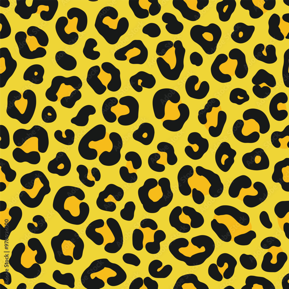 Decorative leopard spot pattern in yellow and black color combination Decorative leopard spot pattern in yellow and black color combination