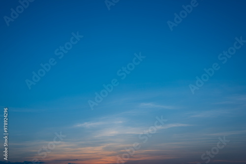 Panoramic beautiful sunset sky, Cloud in twilight - vertical background