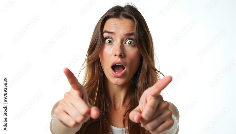 Portrait of a Woman Making Gestures - Isolated on White Background Portrait of a Woman Making Gestures - Isolated on White Background