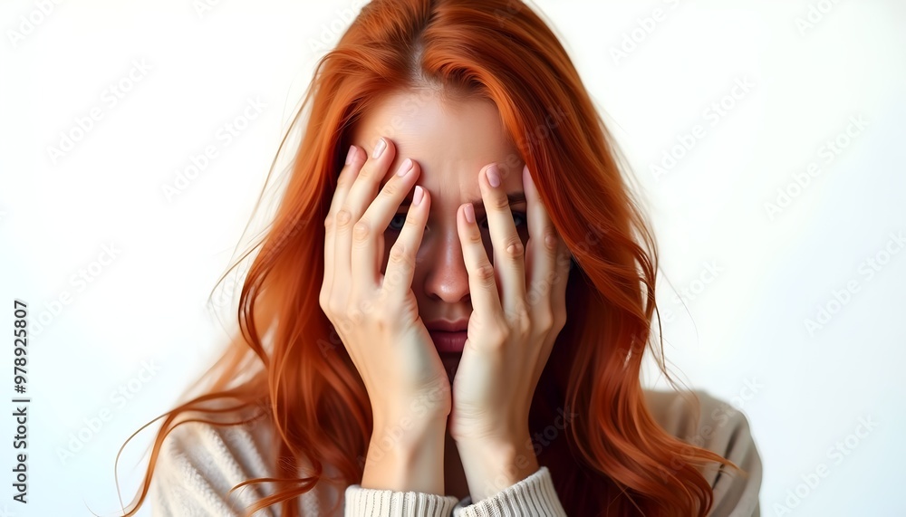 Portrait of a Woman Making Gestures - Isolated on White Background Portrait of a Woman Making Gestures - Isolated on White Background