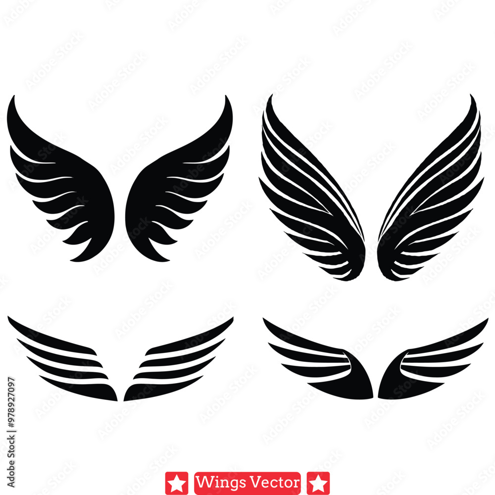 Heavenly Visions Detailed Wings Vector Collection for Artists Heavenly Visions Detailed Wings Vector Collection for Artists