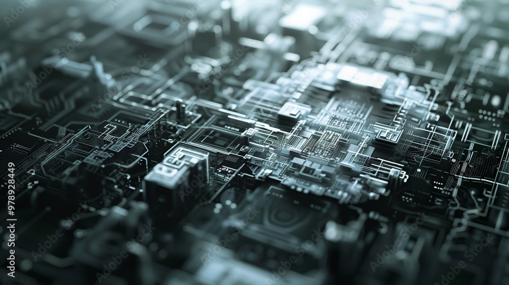 Abstract close-up of a circuit board technology Abstract close-up of a circuit board technology