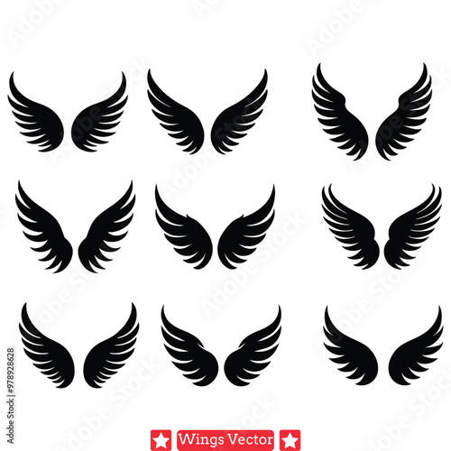 Ethereal Aura Versatile Wings Vector Set for Design Inspiration