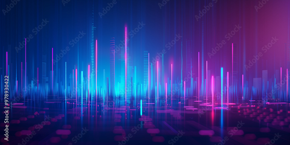 A stock market candlestick bar graph with rising and falling lines on a blue gradient digital screen background
A stock market candlestick bar graph with rising and falling lines on a blue gradient digital screen background