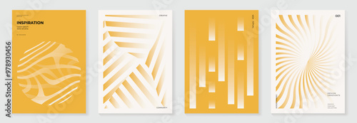 Modern gradient poster background vector set. Minimalist style cover template with two tone perspective geometric prism shapes collection. Ideal design for social media, cover, banner, flyer.