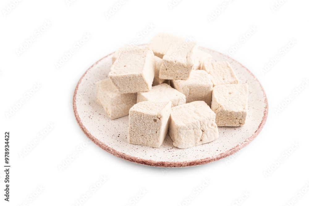 Coffee marshmallow isolated on white. side view Coffee marshmallow isolated on white. side view
