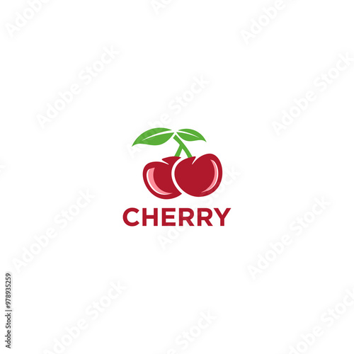 cerry fruit logo vector photo