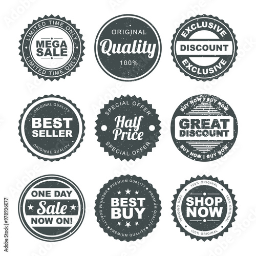 Set of Sale Stickers, Tags, Labels or Badges.