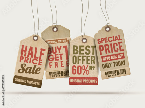 Set of creative Sale Tags design.