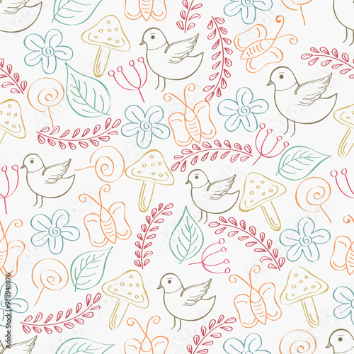 Retro seamless pattern concept.