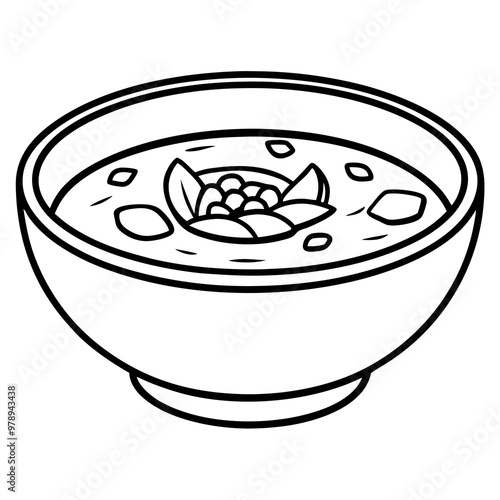 russian borscht soup outline coloring book page line art drawing